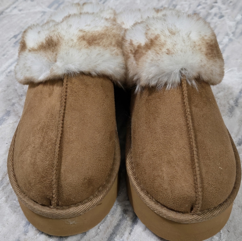 Jessica Simpson Platform Tan Fur-Lined Women's Shoes Size Medium New